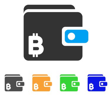 Bitcoin cüzdan vektör simgesi