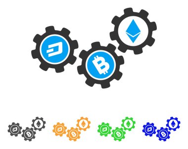 Cryptocurrency dönüşüm Gears vektör simgesi