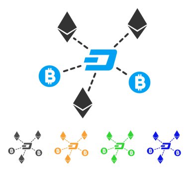 Cryptocurrency ilişkiler vektör simgesi