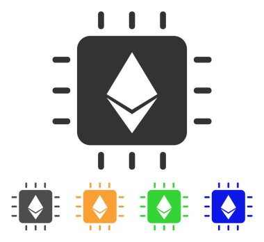 Ethereum kristal çip vektör simgesi