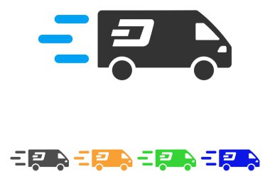 Hızlı çizgi teslim araba vektör simgesi