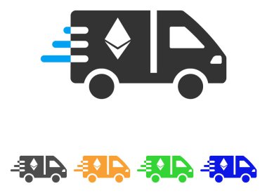 Hızlı Ethereum teslim araba vektör simgesi