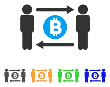 Herkes birbirine Bitcoin sikke vektör simge verir