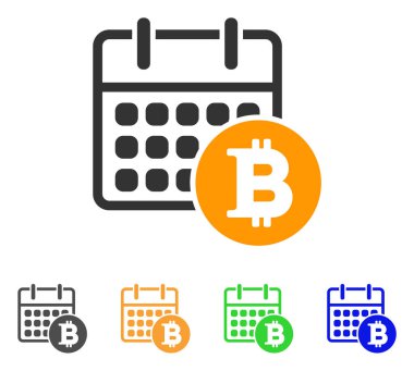 Bitcoin takvim vektör simgesi