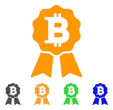 Bitcoin sertifika mühür vektör simgesi
