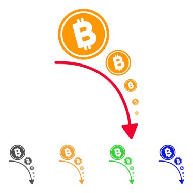 Bitcoin deflasyon eğilim vektör simgesi
