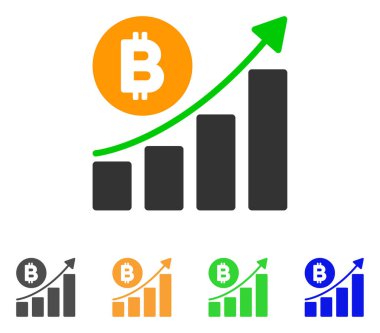 Bitcoin büyüyen Trend vektör simgesi