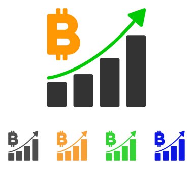 Bitcoin büyüme trendi vektör simgesi