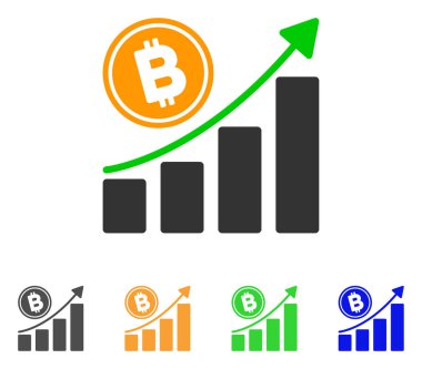 Bitcoin büyüme trendi vektör simgesi