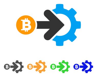 Bitcoin entegrasyon dişli vektör simgesi