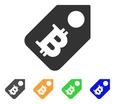 Bitcoin fiyat etiketi vektör simgesi