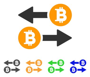 Bitcoin işlem okları vektör simgesi
