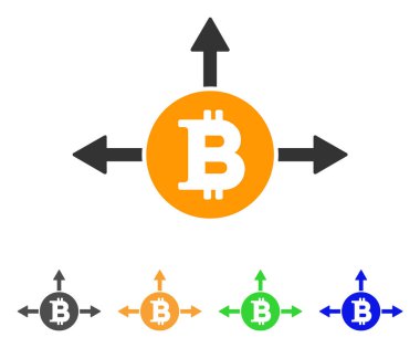 Bitcoin değişken yön vektör simgesi