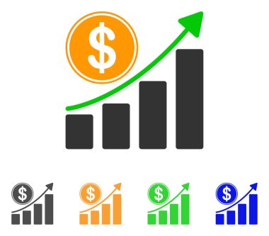 Doları büyüme grafik vektör simgesi