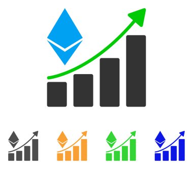 Ethereum büyüme trendi vektör simgesi