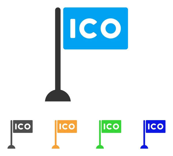 Vlaječka vektor ICO obdélník — Stockový vektor