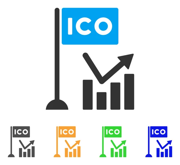 ICO Trend ikona wektor wykres — Wektor stockowy