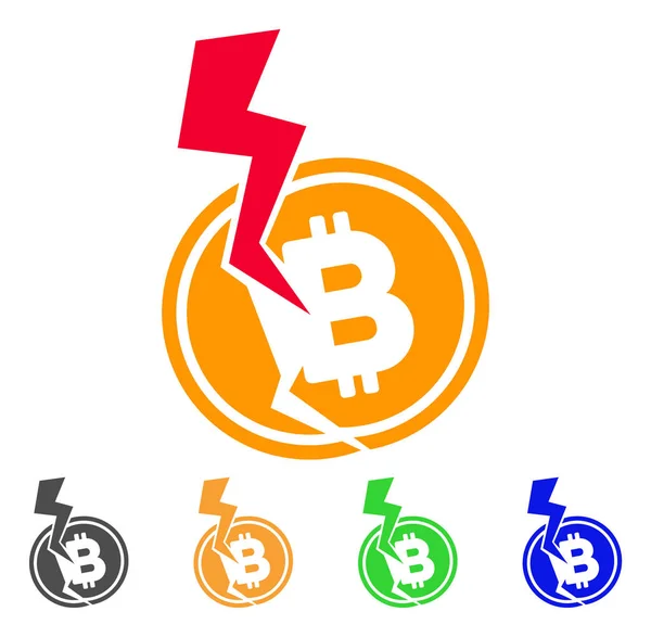 Bitcoin-Crash Blitz-Vektor-Symbol — Stockvektor