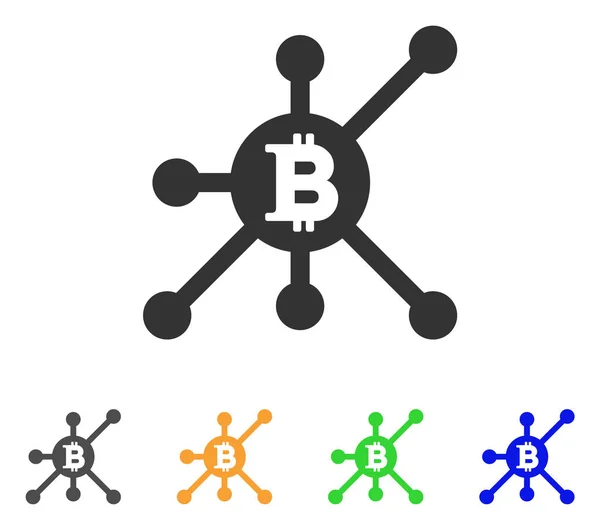 Bitcoin vollständiges Knotenvektorsymbol — Stockvektor