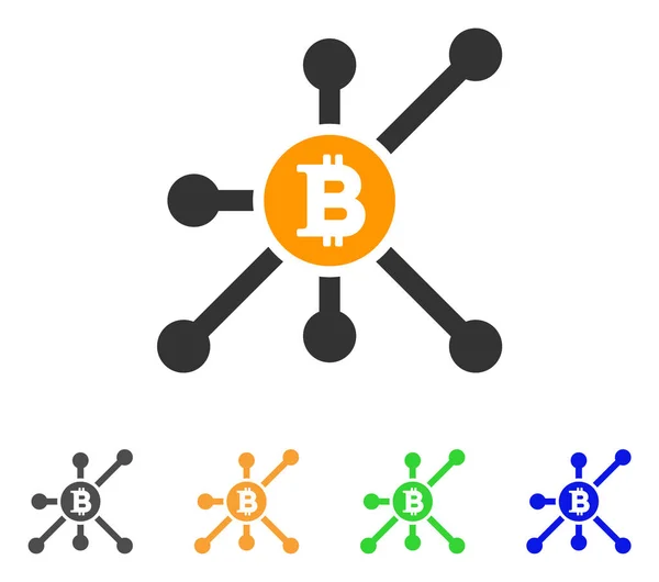 Bitcoin-Knotenvektorsymbol — Stockvektor