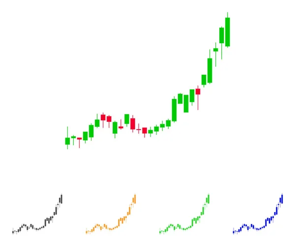 Векторная икона ускорения роста свечной диаграммы — стоковый вектор