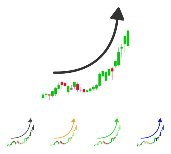 Svícen grafu růstový Trend vektorové ikony — Stockový vektor