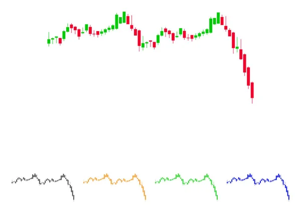 Icona vettoriale di accelerazione di caduta del grafico del candeliere — Vettoriale Stock