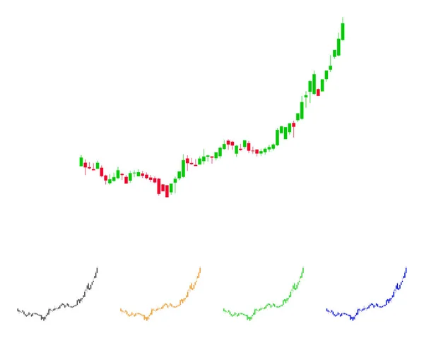 Icona vettoriale di accelerazione della crescita del grafico del candeliere — Vettoriale Stock