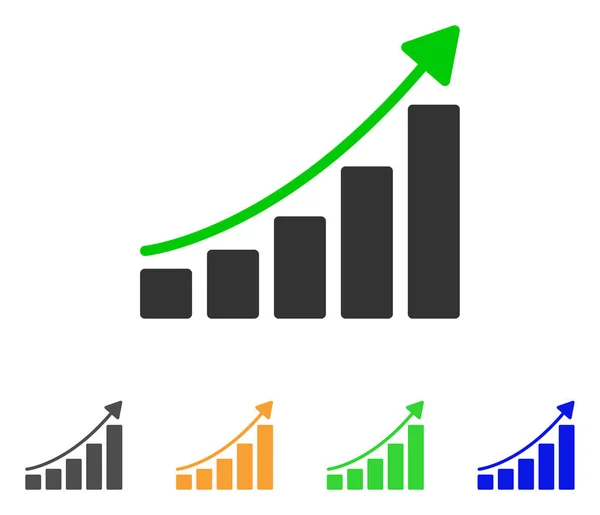 Gráfico de barras en crecimiento Tendencia Vector Icono — Vector de stock