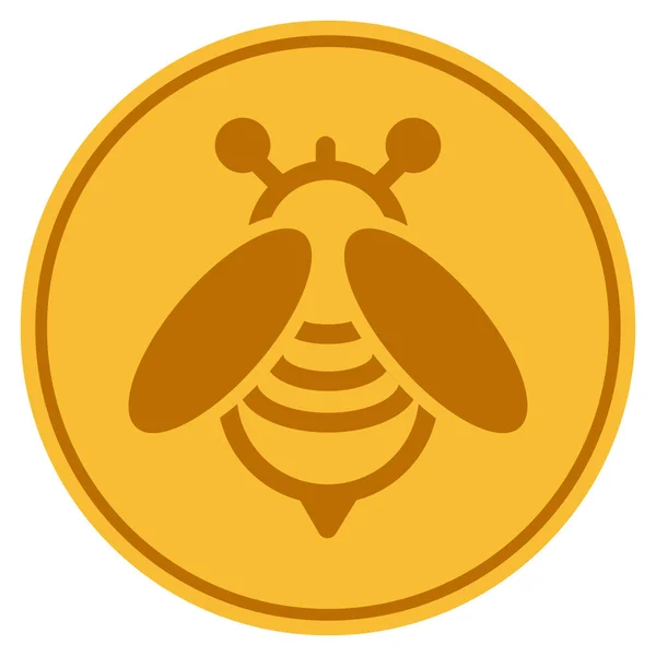 Bee Gold Coin — Stock Vector