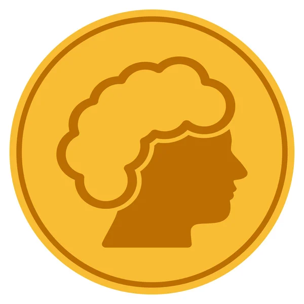 Blondin profil guldmynt — Stock vektor