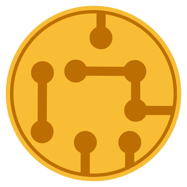 Circuit Gold Coin — Wektor stockowy