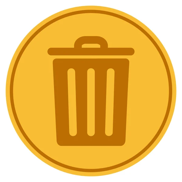 Pojemnik na śmieci złota moneta — Wektor stockowy