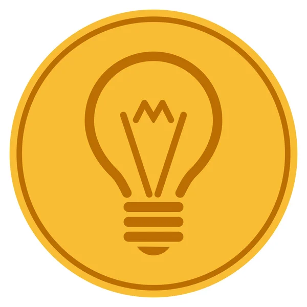 Electric Bulb Gold Coin — Stock Vector