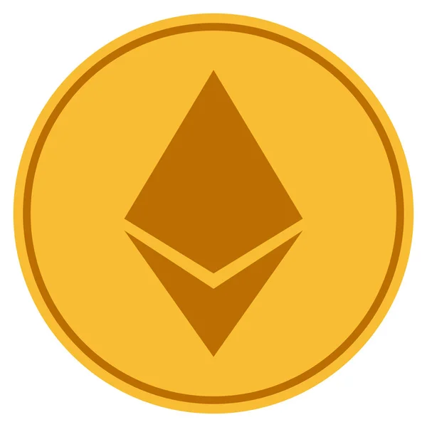 Ethereum Crystal Gold Coin — Stock Vector