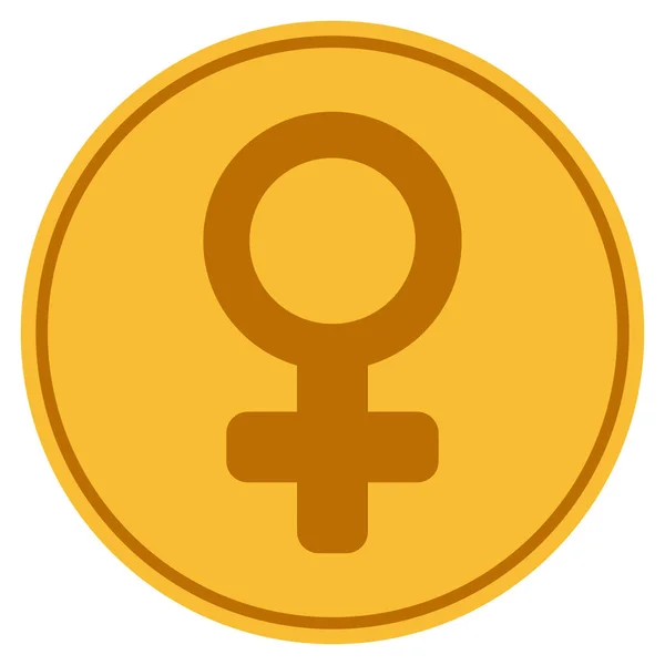 Symbole féminin Pièce d'or — Image vectorielle