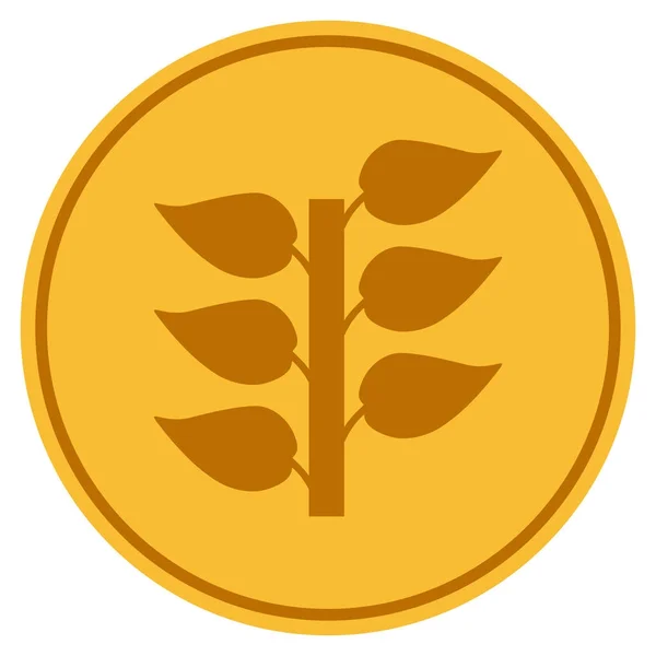Χλωρίδα εργοστάσιο χρυσό νόμισμα — Διανυσματικό Αρχείο