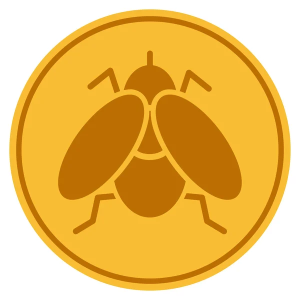 飛ぶ昆虫のゴールド コイン — ストックベクタ