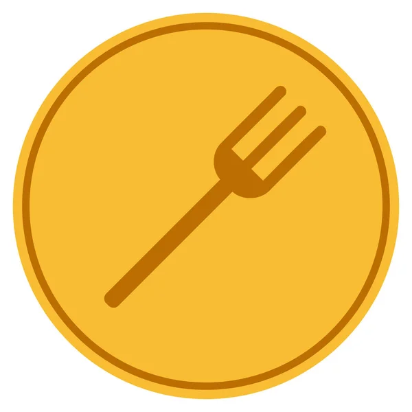 Fork Gold Coin — Stock Vector
