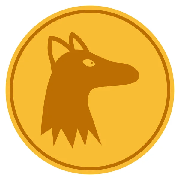 Fox hoofd Gold Coin — Stockvector
