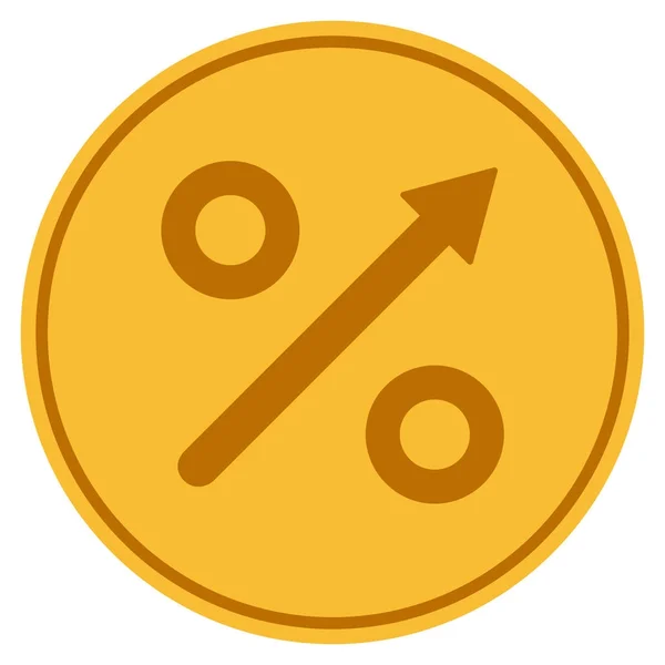 Αυξανόμενο ποσοστό χρυσό νόμισμα — Διανυσματικό Αρχείο