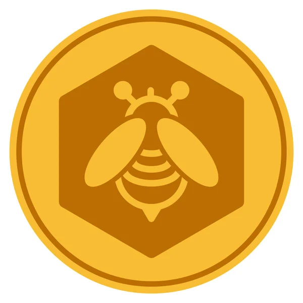 Золотая монета Honey Bee — стоковый вектор