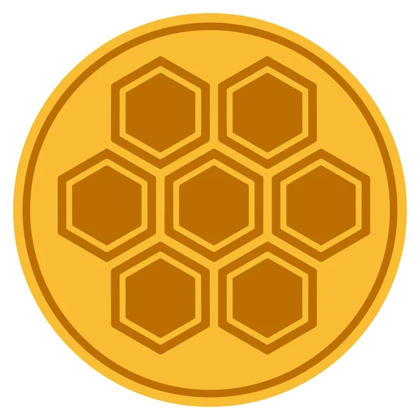 Honeycoms moneda de oro — Vector de stock