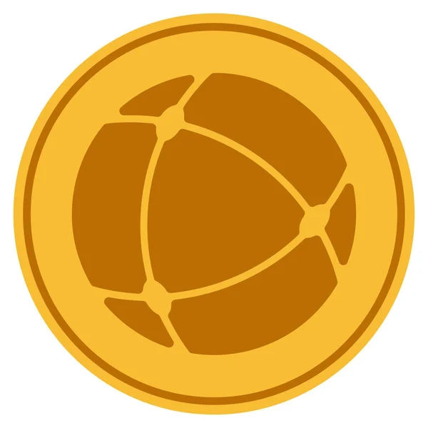 Internet Sphere Gold Coin — Stock Vector