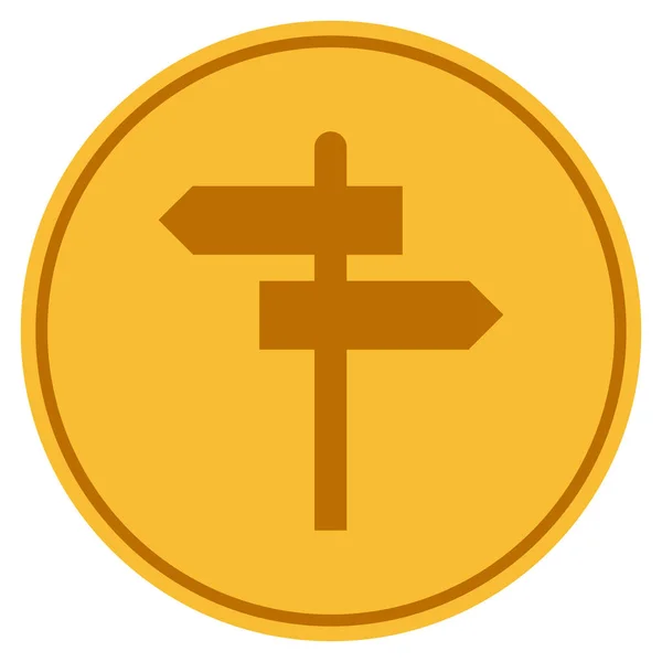 Map Pointer Gold Coin — Stock Vector