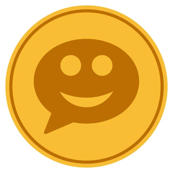 Mensagem Sorriso Smiley Gold Coin —  Vetores de Stock