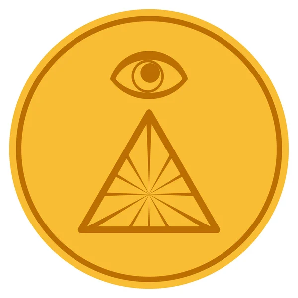 Pyramidenauge Goldmünze — Stockvektor