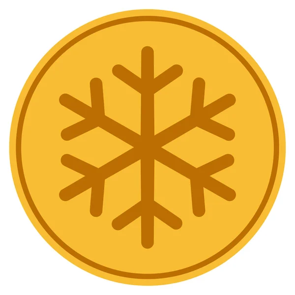 Snowflake Gold Coin — Stock Vector