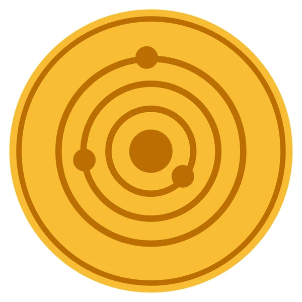 Solar System Gold Coin — Stock Vector
