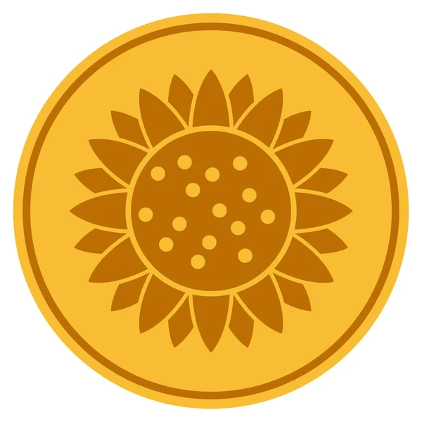 Соняшник квітка золота монета — стоковий вектор